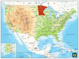 Minnesota, poloha státu – CoJeCo.cz (CC BY-SA 4.0)