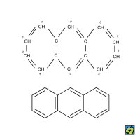 Anthracen, 2D strukturní vzorec – CoJeCo.cz (CC BY-SA 4.0)