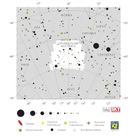 Jižní trojúhelník, mapa souhvězdí – International Astronomical Union + Sky & Telescope (CC BY 3.0), česká legenda CoJeCo.cz (CC BY 4.0)
