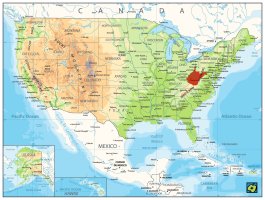 Západní Virginie, mapa polohy – CoJeCo.cz (CC BY-SA 4.0)