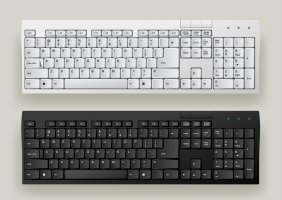 Černá a bílá alfanumerická klávesnice počítače – Maisei Raman / Shutterstock