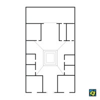 Atrium, půdorys s vyznačením atria – CoJeCo.cz (CC BY-SA 4.0)