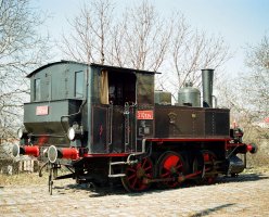 Parní lokomotiva 310.134 z depozitáře TMB, Brno-Líšeň (březen 1999) – © Tomáš Kocman