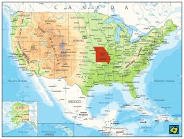 Missouri, poloha státu – CoJeCo.cz (CC BY-SA 4.0)