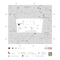 Jižní ryba, mapa souhvězdí – International Astronomical Union + Sky & Telescope (CC BY 3.0), česká legenda CoJeCo.cz (CC BY 4.0)