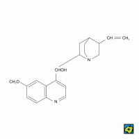 Chinin, strukturní vzorec – CoJeCo.cz (CC BY-SA 4.0)
