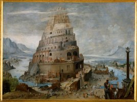 Stavba Babylónské věže, olej na dřevě (16. století) – Martin van Valckenborch / Profimedia.CZ