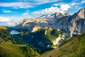 Marmolada a jezero Fedaia – Kochneva Tetyana / Shutterstock