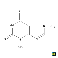 Theobromin, strukturní 2D vzorec – CoJeCo.cz (CC BY-SA 4.0)