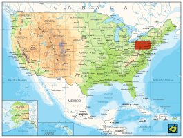 Pennsylvania, poloha státu – CoJeCo.cz (CC BY-SA 4.0)