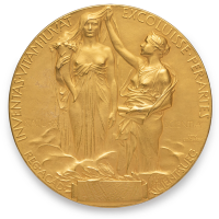 Revers medaile Nobelovy ceny (verze za fyziku nebo za chemii) – fair use