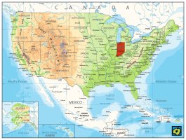 Indiana, poloha státu – CoJeCo.cz (CC BY-SA 4.0)