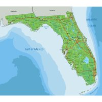 Florida, fyzická mapa – Bardocz Peter / Shutterstock