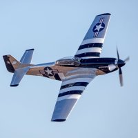 P-51D Mustang za letu, Warbirds Over Monroe Air Show, Monroe, NC, 9. 11. 2019 – Kevin M. McCarthy / Shutterstock